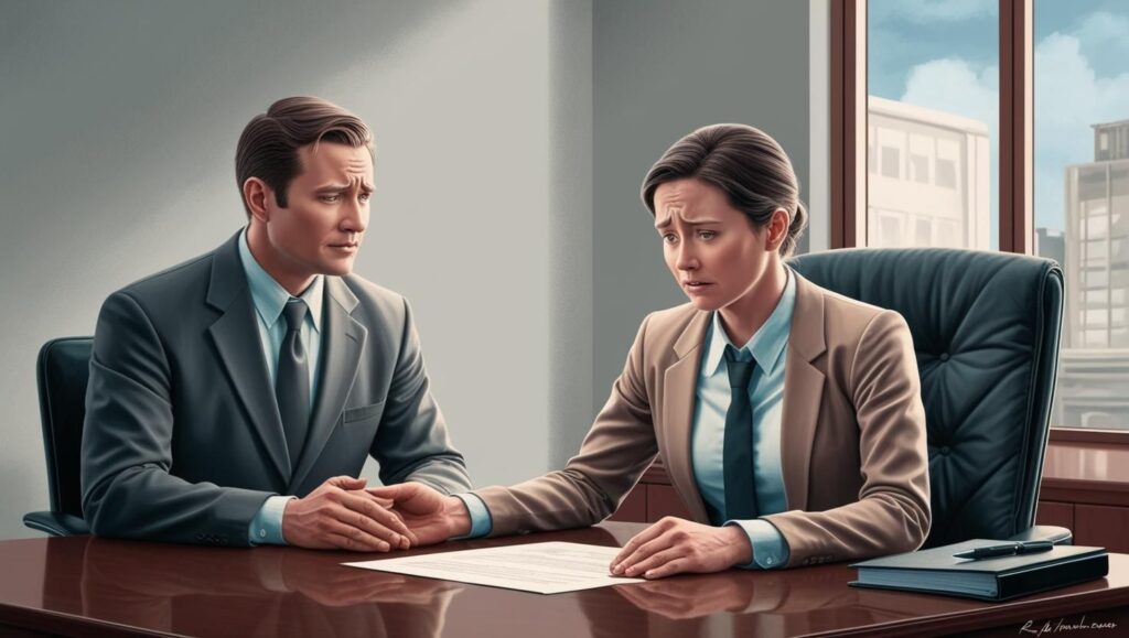 trabalhadora-sofrendo-rescisão-do-contrato-de-trabalho